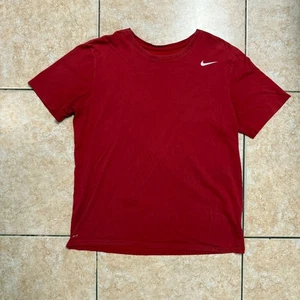 Nike Dri-FIT T Shirt Red Short Sleeve Athletic Training Gym Activewear - Picture 1 of 5