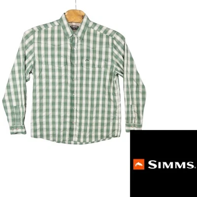 Camisa Occidental Simms Pesca Perla A Presión Para Hombres Grande Al Aire Libre Gorpcore Lake Navegación Foto 1 de 4