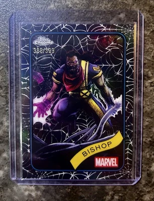 2025 Topps Chrome Marvel BISHOP /399 🔥 #197 Black Spiderweb Refractor - Image 1 of 2