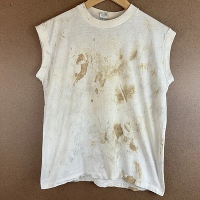 60s Distressed Thrashed Penneys Towncraft Sleeveless Undershirt S Combed Cotton - Image 1 of 4