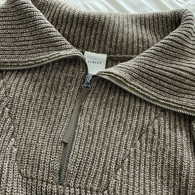 Suéter Varley Mentone Media Cremallera Para Mujer Talla L Algodón Acanalado Grueso Grande Suave Foto 1 de 4
