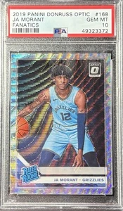 Ja Morant 2019 Donruss Optic Rated Rookie Fanatics Prizm RC PSA 10 - Picture 1 of 2