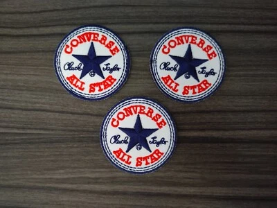 3 pcs Size 2.4 Inch Logo CONVERSE ALL STAR  Embroidered  Iron or Sew on Patch - Image 1 of 4