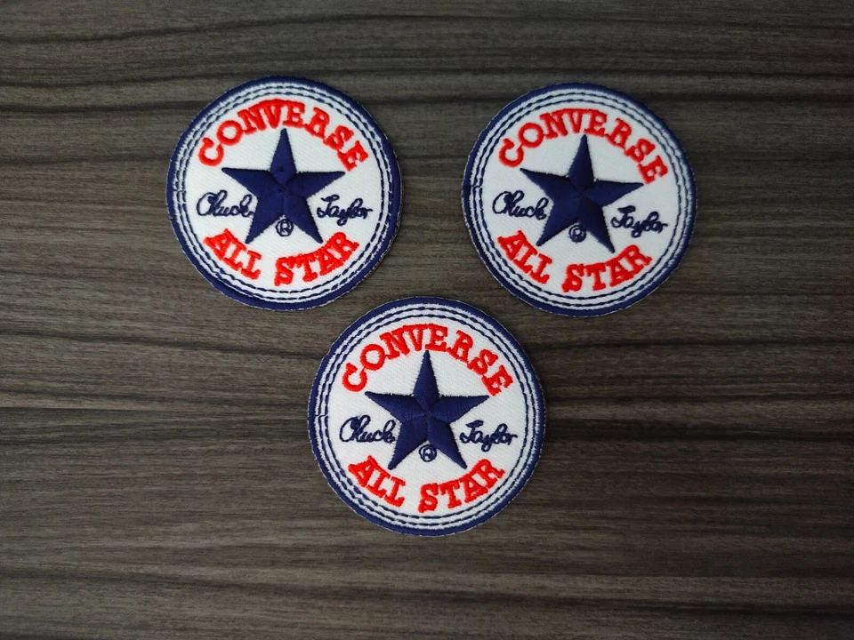 3 pcs Size 2.4 Inch Logo CONVERSE ALL STAR  Embroidered  Iron or Sew on Patch - Image 1 of 4