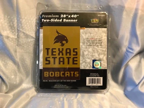 Texas State Bobcats Premium 28” X 40” Two-Sided Flag / Banner - Brand New Cover