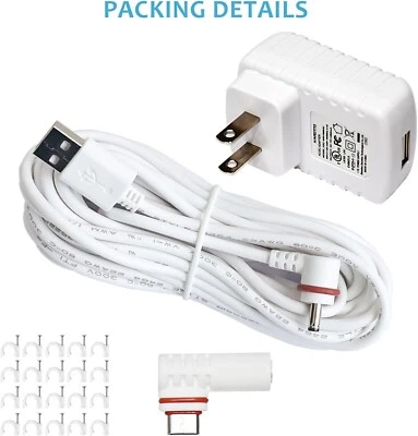 KAROTTO 16Ft Charging Cable with Adapter for Ring CameraRing Power Cord for Up - Image 1 of 4