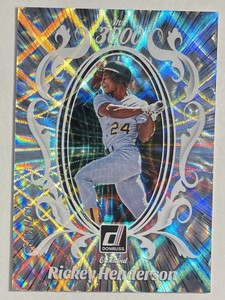 2023 Donruss Mr 3000 Rickey Henderson Oakland A’s /349 Refractor Prizm Color HOF