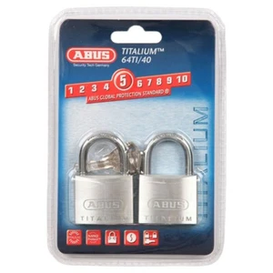 ABUS 40mm TITALIUM Padlocks x 2 Keyed Alike - ABUS - PADLOCK 64TI/40 - Picture 1 of 2