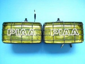 JDM Vintage PIAA 110 H3 Square Fog Lights Yellow Housing Japan NOS - Picture 1 of 9