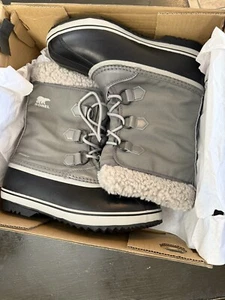 SOREL Kids Yoot Pac Nylon WP Kids Unisex Boots Grey Size 6 - Picture 1 of 6