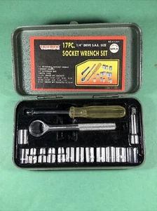 Triumph | Socket Wrench Set With Metal Case | 1/4" Drive | Taiwan | Complete - Picture 1 of 11