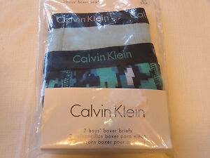 Boys youth Calvin Klein cotton 2 pack pair boxer briefs S 6/7 underwear 7049 CK