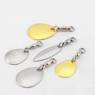 20pcs Spinner Blades with Ball Bearing Swivels Tail Spinner Lure Making Supplies - Image 1 of 4