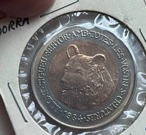 1984 Andorra 2 Diners - Brown Bear - Picture 1 of 2
