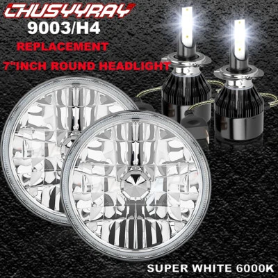 Faro LED redondo de 7 pulgadas haz alto bajo para Dodge D100 D150 D200 D300 D400 D450 Foto 1 de 4