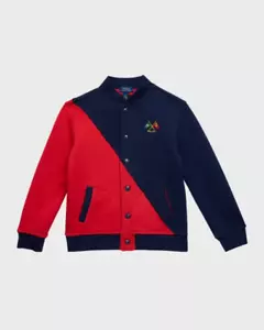 Polo Ralph Lauren Nautical-Flag Fleece Baseball Jacket Size : M ( 10-12 ) $135 - Picture 1 of 6