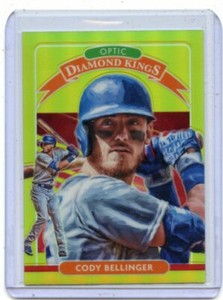 2020 DONRUSS OPTIC #3 CODY BELLINGER DIAMOND KINGS "LIME GREEN PRIZM", 100220