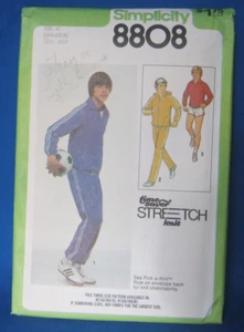 Simplicity Pattern 8808 Vtg 1977 Teen Boys Track Jacket Pants Uncut 4 Knits - Picture 1 of 3