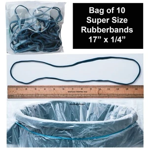 Large Rubber Bands, Long Rubber Bands, 17" x 1/4", Blue, Pack of 10 - Picture 1 of 2