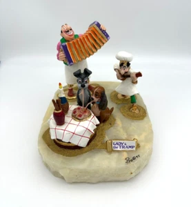 Disney Lady and the Tramp Ron Lee Signed 1995 Figurine Onyx Base 1387/1500 - Picture 1 of 11