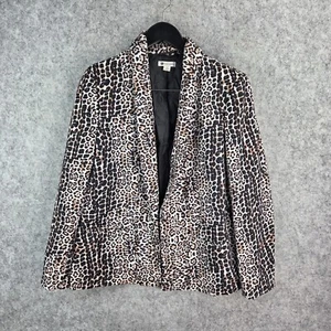 Rockmans Jacket Womens 18 Brown Leopard Pattern Blazer Business Office 12408 - Picture 1 of 10