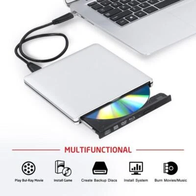 Alloy USB3.0 6X Blu-Ray BDR BD DVD Drive Burner Writer Player For Laptop Desktop - Image 1 of 4