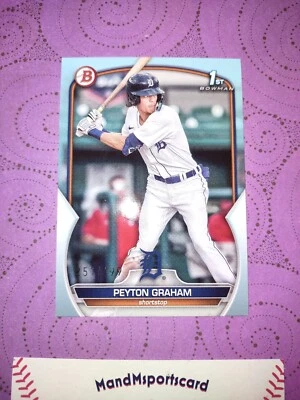 2023 Bowman Peyton Graham 1st Bowman Sky Blue Parallel Sp /499 #BP-57 Prospect  - Image 1 of 4