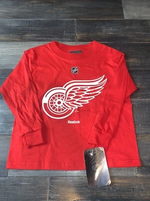 Youth Reebok NHL Detroit Red Wings Red Cotton Team Logo Long Sleeve Tee NWT 2T - Image 1 of 3