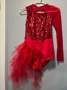 Weissman Red Dance Costume w/ Sequins Girls Size XL - Picture 1 of 5