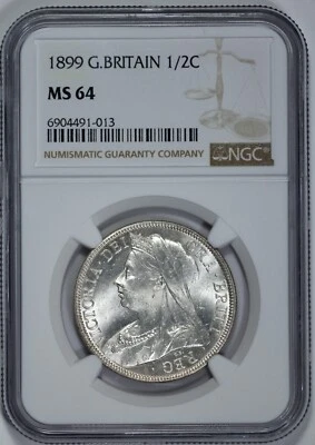 1899 Great Britain 1/2C Half Crown NGC MS 64 - Image 1 of 4