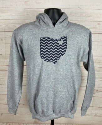 Sudadera con Capucha Ciudad Natal Akron Ohio Jóvenes Niños XL Gris Nueva con Etiquetas Foto 1 de 4