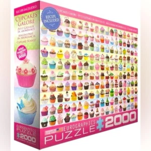 EuroGraphics Cupcakes Galore 2000-teiliges Puzzle 38 Zoll x 26 Zoll VERSIEGELT NEU IM KARTON - Bild 1 von 7