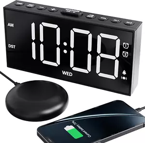 ROCAM Loud Alarm Clock for Heavy Sleepers Adults, Bed Shaker Alarm Clock for Bed - Picture 1 of 12