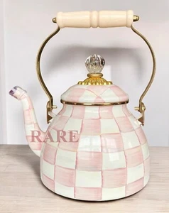 MacKenzie-Childs Rosy Check Tea Kettle 2 qt. New No Box - Picture 1 of 6