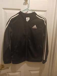 Adidas Youth Black/White Jacket Size 16 - Picture 1 of 3