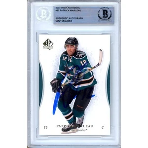 2007-08 UD SP Authentic #85 Patrick Marleau Signed Card AUTO Beckett SJ Sharks - Picture 1 of 5