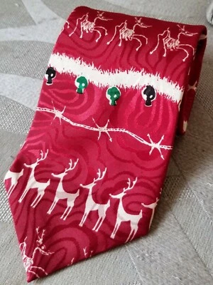 Disney Nightmare Before Christmas Tim Burton Vintage Holiday Skull Neck Tie USA - Image 1 of 4