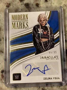 Panini WWE 2023 Immaculate Zelina Vega Modern Marks Auto 44/99 MM-ZVG - Imagen 1 de 2