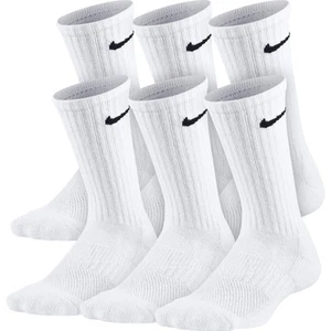 NWT Nike Crew Socks 6-Pack White Youth 5Y-7Y Women 6-10 Men 6-8 Everyday Medium - Picture 1 of 4