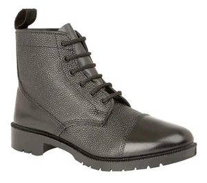 Botas Grafters M166A 6 Ojales Cadete Brillantes Suas Cuero Grano - Negras - Imagen 1 de 2