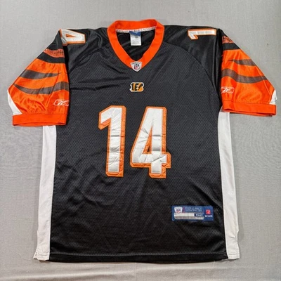 Camiseta deportiva Reebok Cincinnati Bengals Andy Dalton para hombre 52 negra Home 14 malla cosida Foto 1 de 4