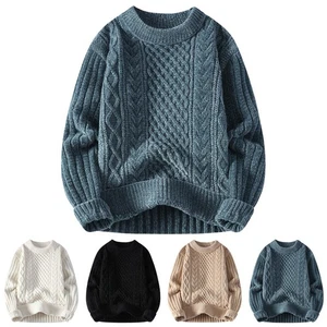 Winter Herrenbekleidung Retro Rollkragenpullover Grobstrick Warmtop Mehrfarbig - Bild 1 von 10