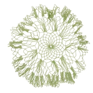 vintage lime green 20" round Doily handmade crochet home decor - Picture 1 of 7