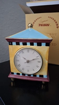 Seymour Mann Carnaby Colorful Handpainted Porcelain Tower Table Clock - Image 1 of 4