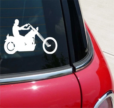 CHOPPER DUDE MAN MOTORCYCLE GRAPHIC DECAL STICKER ART CAR WALL DECOR - Image 1 of 3