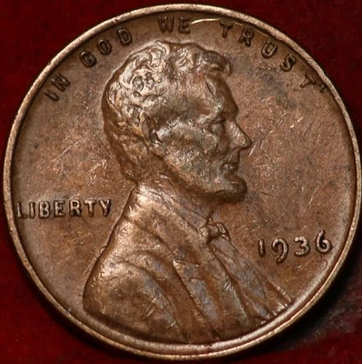 1936 Philadelphia Mint Copper Lincoln Wheat Cent - Image 1 of 2