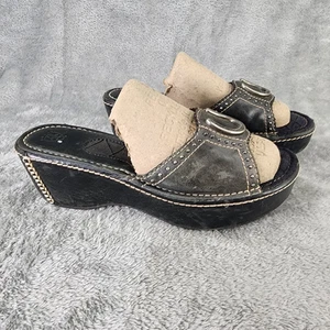Ariat Shoes Womens Size 9.5B Leather Horseshoe Studded Wedge Slip On Sandals - Picture 1 of 11