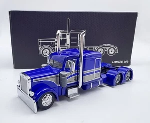 ED 1:64 596 Blue Peterbilt W983 379 Truck Tractor Model Diecast Collect Car  - Picture 1 of 12