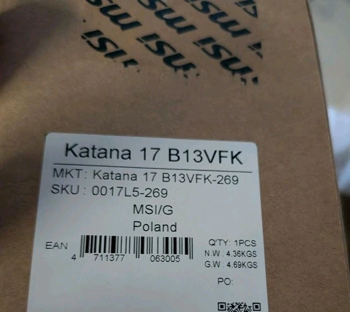 MSI Katana 17 B13VFK-269 Gaming-Laptop Notebook - NEU OVP SEALED - Bild 1 von 1