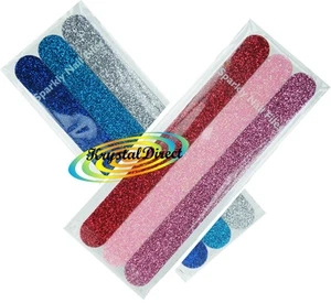3 Sparkly Foam Nail Files 18cm Long Art Emery Board Buffing (Rear Black) - Picture 1 of 1